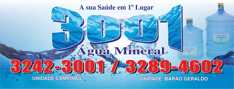 Capa distribuidor 3001 Água Mineral